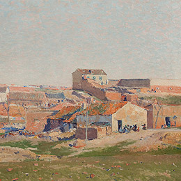 
      Aureliano de Beruete / 1845 – 1912 Madrid / Bellas Vistas District (bario de Bellas Vistas) 1906 / Oil on canvas / 57.5 x 81 cm / P4246 / Collection: Museo Nacional del Prado
    